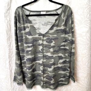 Camouflage V-Neck Sweater